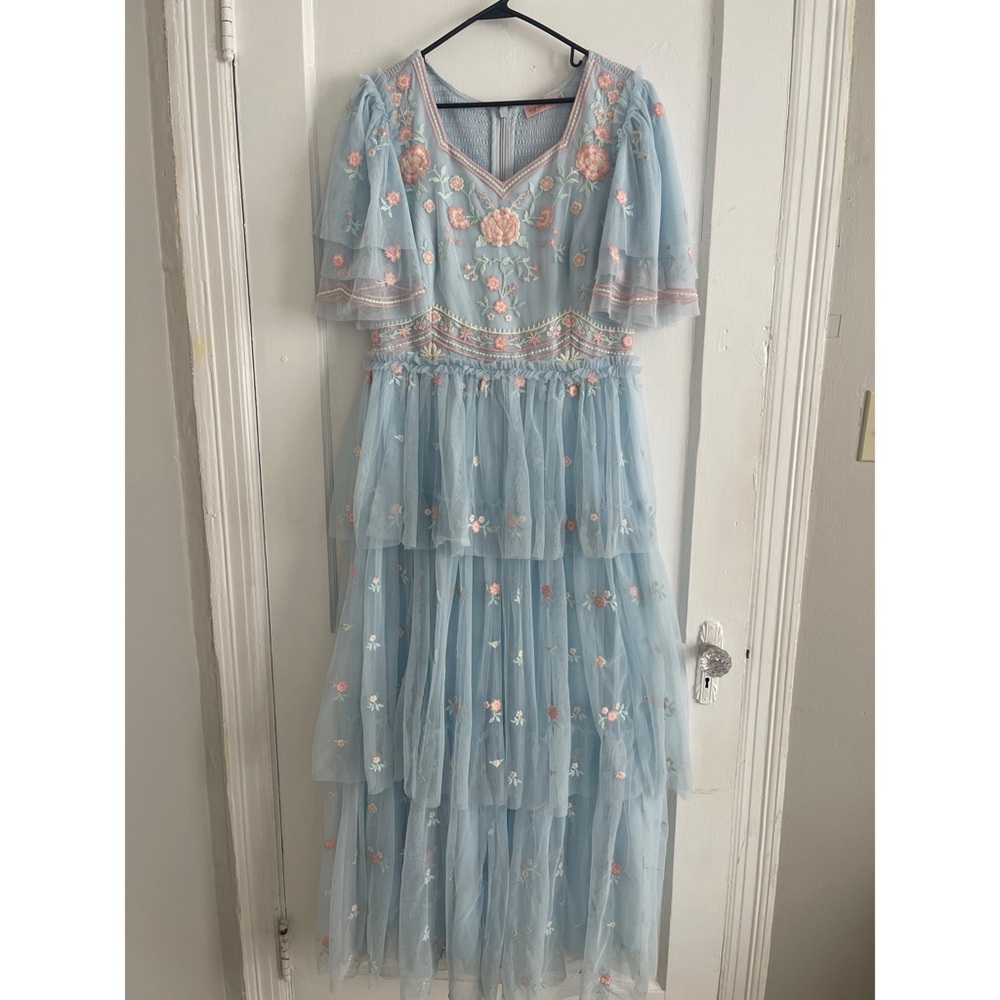 Ivy City Co Blue and Pink Floral Maxi Dress
